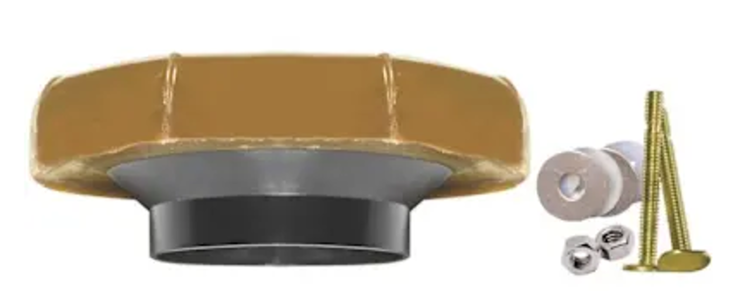 Fluidmaster Inc 7512 Wax Seal and Bolt Flange Plastic 3 In and 4 In Waste Lines