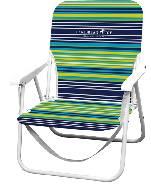Caribbean Joe 3005428 Beach Chair Folding Steel Frame Polyester Seat 22 Inch Width 16.5 Inch Depth 25.2 Inch Height