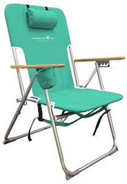 Caribbean Joe CJ-7779 Beach Chair 25X23 By 35-1/2 In Aluminum and Steel Frame Polyester Seat