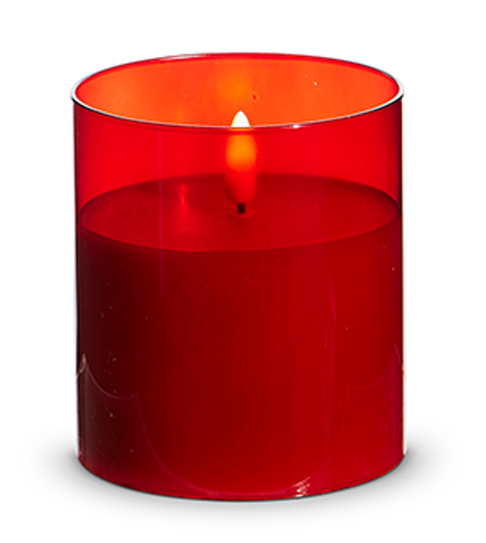 Raz Imports Inc. 4324044 Red Candle 3.5x4 In Glass Ivory