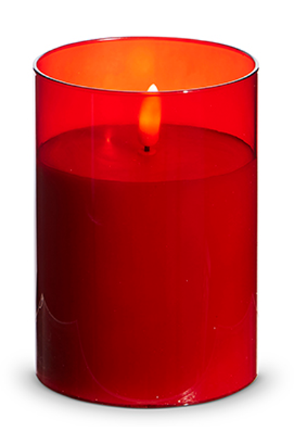 RAZ IMPORTS INC. 4324045 Red Candle 3.5X5 In Glass Ivory