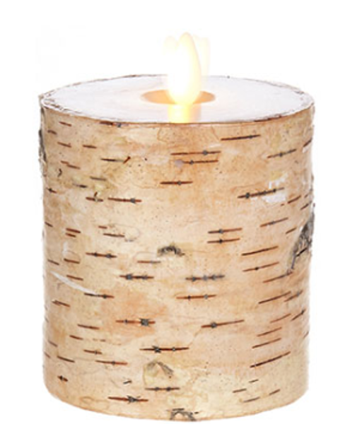 Raz Imports Inc. 37110 Moving Flame Candle 3.25x4 In Birch Wrapped