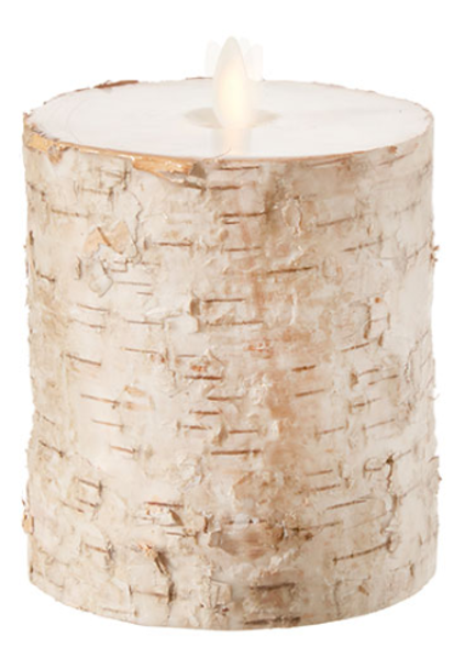 Raz Imports Inc. 37105 Moving Flame Candle 4x5 In Birch Wrapped