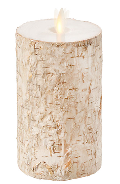 Raz Imports Inc. 37106 Moving Flame Candle 4x7 In Birch Wrapped