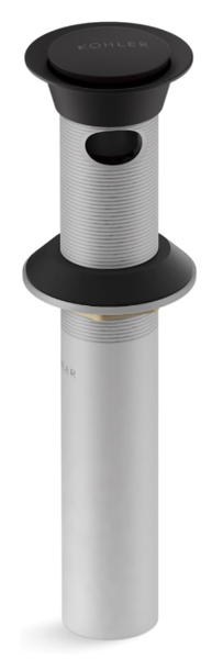 Kohler 25322-BL Drain Clicker with Overflow Matte Black