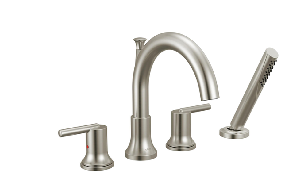 Delta Faucet T4759-SS Tub Filler Roman With Handshower Stainless Steel