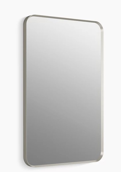 Kohler 26052-BNL Framed Rectangular Mirror 22 In X 34 In Brushed Nickel