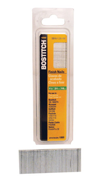 STANLEY-BOSTITCH SB16-1.25-1M Finish Nail 1 In Straight