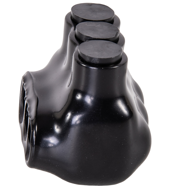 NSI Industries IPL4-3B Insulated Multi-Tap Connector 3 Pole 4 to 14 AWG Wire Black Plastisol