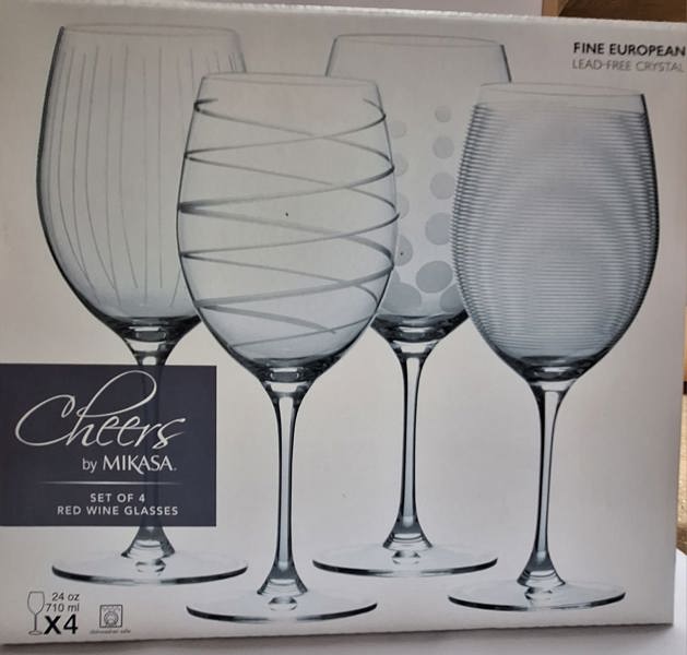Mikasa 5288430 Red Wine Glass 24 Oz Capacity Clear Glass Set of 4