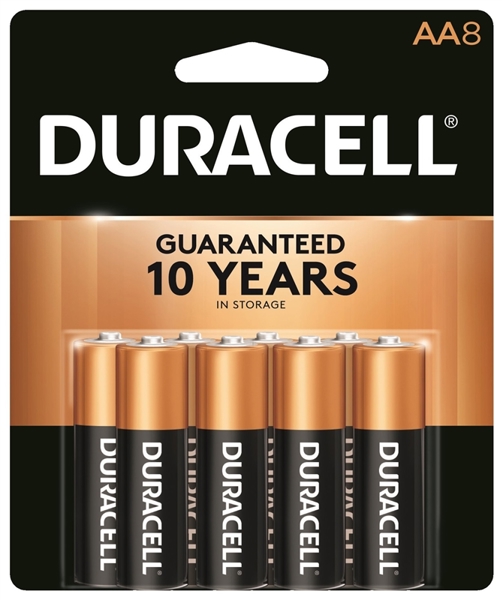 Duracell MN15B8ZTSS Coppertop AA Batteries 8 Pack