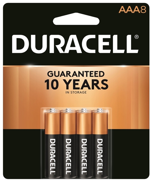 Duracell MN2400B8Z AAA Battery 1.5V 1.15Ah Manganese Dioxide