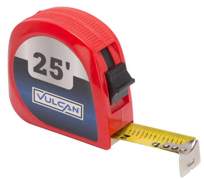 VULCAN 62-7.5X25-R Tape Measure 25 Ft Red Case