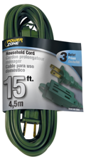 Extension Cord 15ft 16 AWG 125V