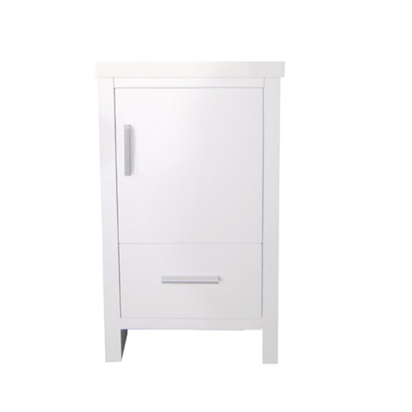 Luxo Marbre SMALLY1818W Freestanding Vanity 18 X 18 Lacquered 1 Door 1 Drawer White