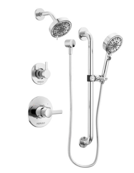Delta Faucet PTT24247 Shower Kit with Handheld Shower and ADA Grab Bar Polished Chrome