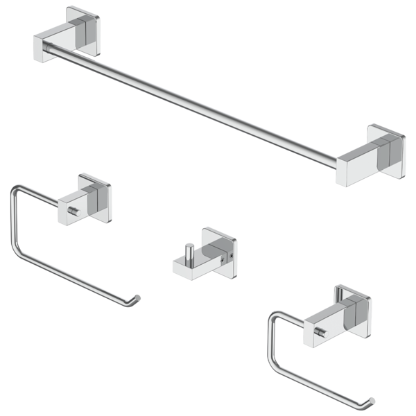 Delta Faucet IAOCB001 Square Modern Bath Accessory Set Polished Chrome