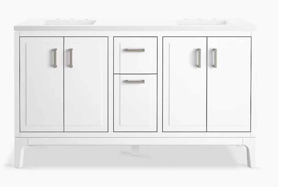 Kohler 33555-ASB-0 Vanity 60 In with Sink and Quartz Top Four Doors and Two Drawers