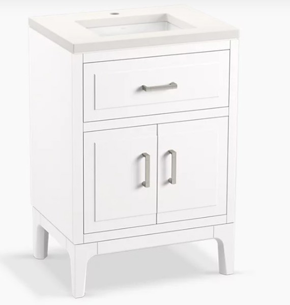 Kohler 33551-ASB-0 Vanity 24 In With Sink And Quartz Top Double Door And One Drawer