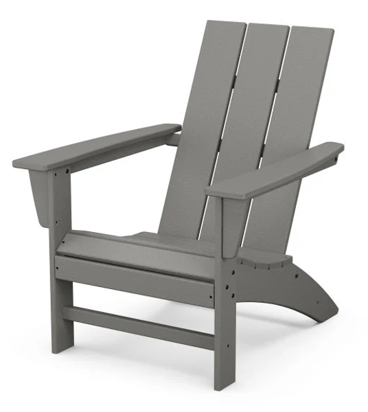 POLY-WOOD, INC. ADA420GY Adirondack Chair Modern Slate Grey Color Gray