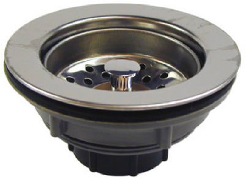 B&K Industries 131101RP Sink Strainer 4.5 In Plastic with Stainless Steel Flange