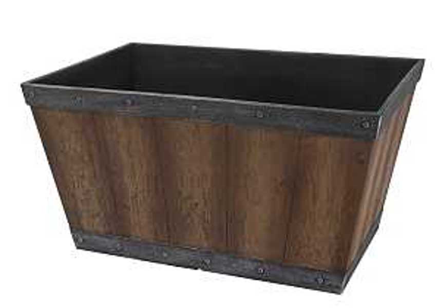 Landscapers Select S17060122-01-B Rectangle Planter 12x24 In High Density Resin Brown