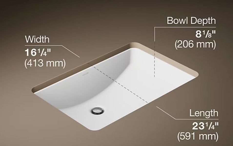 Kohler 2215-0 Rectangular Lavatory Sink 23-1/4 In