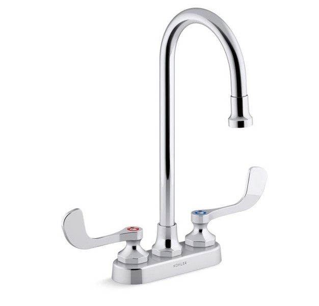 Kohler 400T70-5AKC-CP Gooseneck Sink Faucet Polished Chrome Commercial Triton Bowe 4 In Wristblade