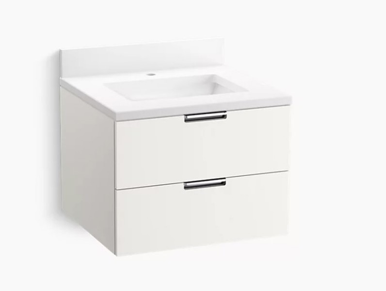 Kohler 34653-0 Wall Hung Vanity 25 In Quartz Top Sink 11.2 Qt White