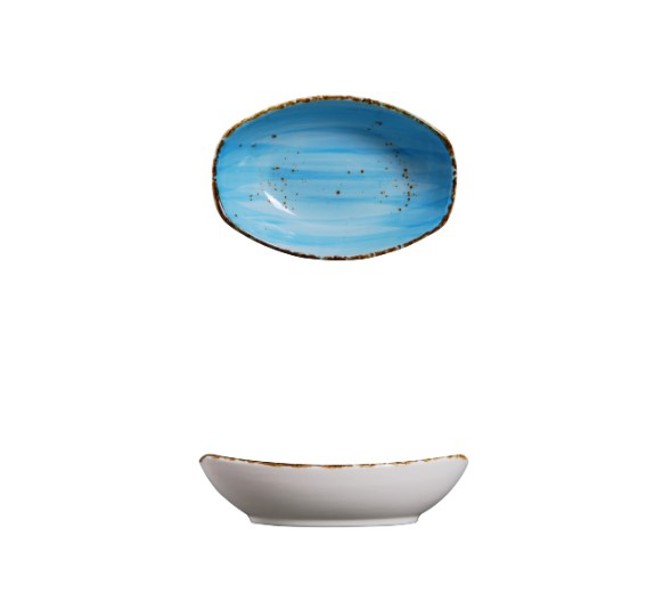 Palate and Plate AW-8790B Rectangular Bowl 5 Oz Capacity 5.5 Inch Length 3.75 Inch Width Sky Blue