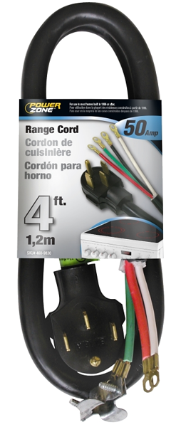 POWERZONE ORR628204 Range Cord 4 Ft 6/2 & 8/2 Black