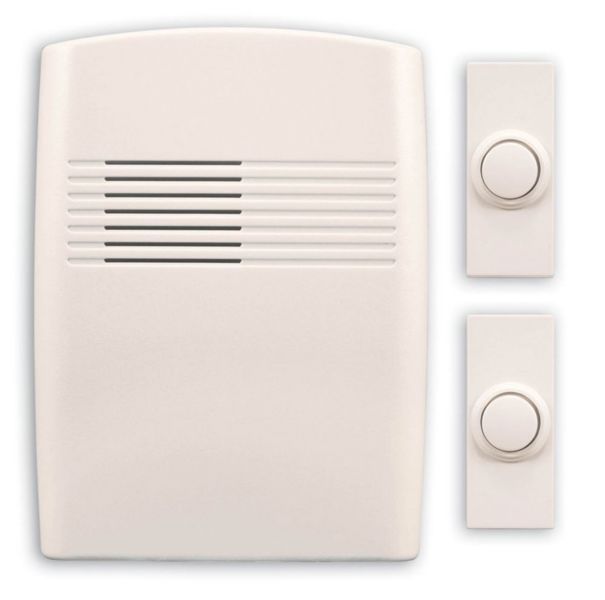 Heathco SL-7762-02 Wireless Doorbell Kit 3 Ton Off-White Plastic Cover