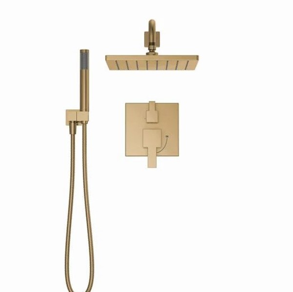 Delta Faucet 342701-CZ Shower Kit Modern Monitor 14 Series with Raincan Hand Shower and Rough Valve Champagne Bronze