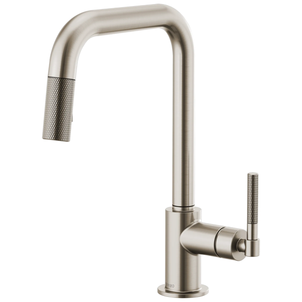 Delta Faucet 63053LF-SS Litze Pull Down Kitchen Faucet Square Spout Knurled Handle Stainless Steel