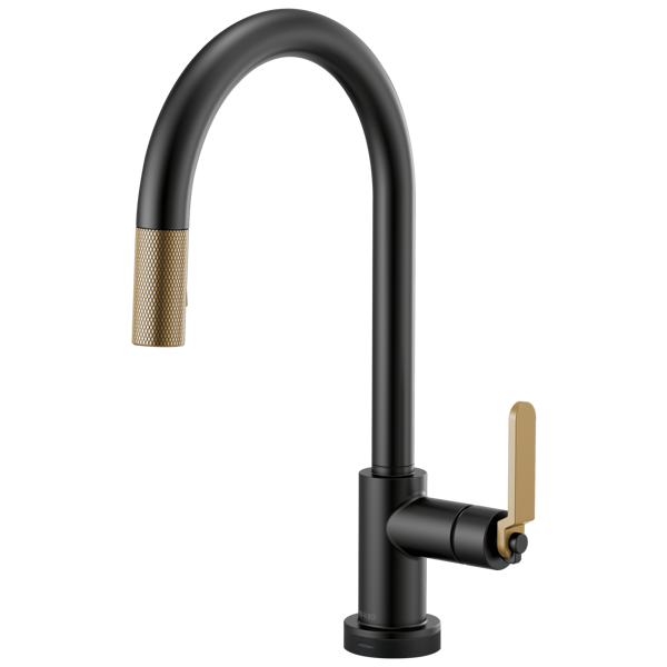 Delta Faucet 64044LF-BLGL Litze SmartTouch Pull-Down Kitchen Faucet with Arc Spout and Industrial Handle