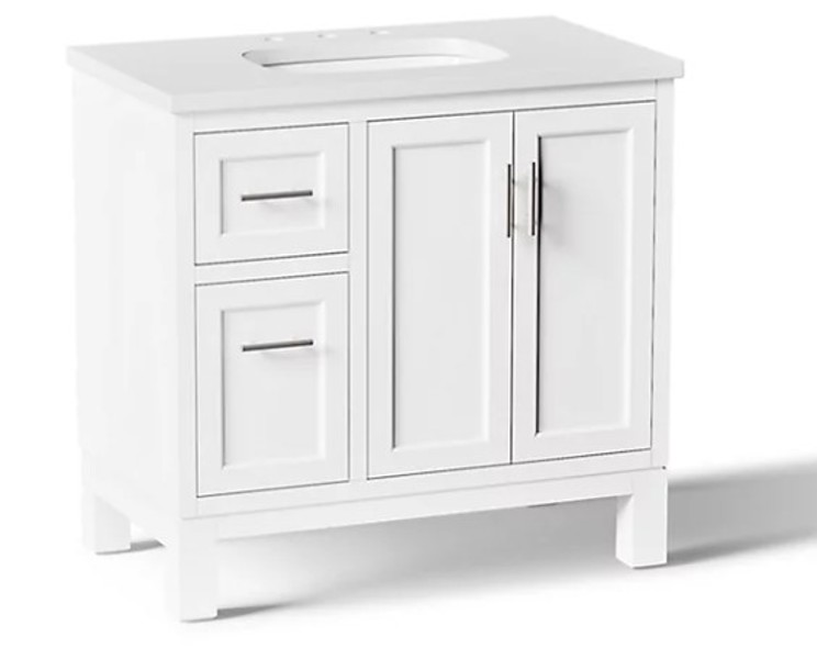 Kohler 31244-ASB-0 Vanity 36 Inches with Sink and Quartz Top