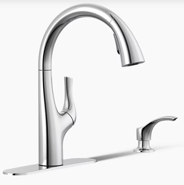 Kohler R27141-SD-CP Pull Down Kitchen Faucet Polished Chrome with Soap/Lotion Dispenser