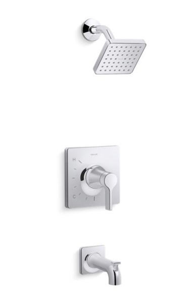 Kohler TS28127-4G-CP Trim Rite-Temp Bath and Shower Filler Polished Chrome
