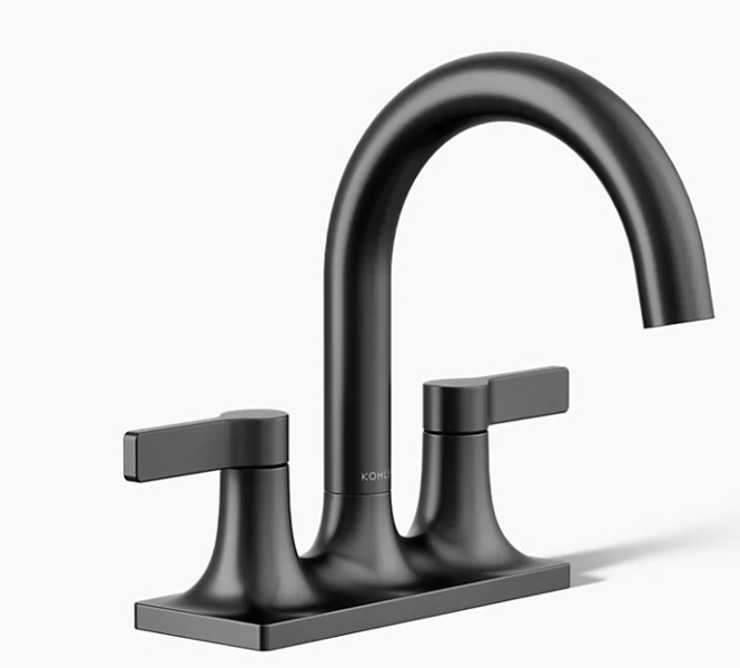 Kohler 28124-4-BL Lavatory Faucet Centerset Matte Black