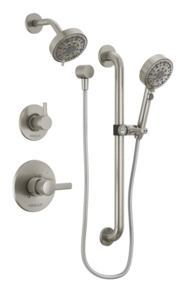 Delta Faucet PTT24247-BN Shower Kit with Handheld Shower and ADA Grab Bar Polished Chrome