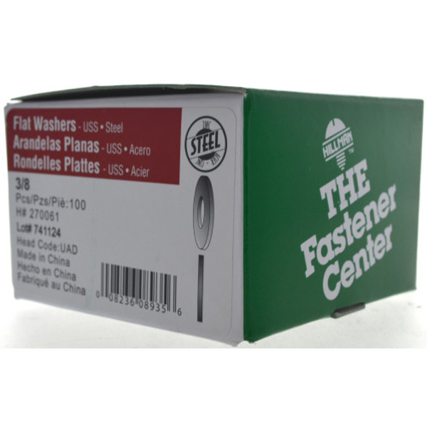 Hillman Flat Washer 3/8 Inch Zinc Plated Steel Durable and Reliable for Various Applications