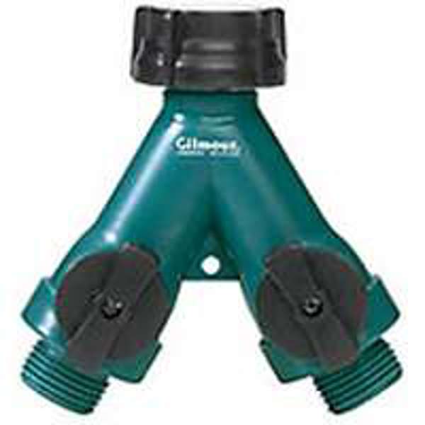 Gilmour MFG AY2FF Hose Y-Connector 3/4 In with Shut Off Male Polymer Body