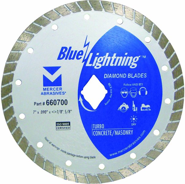 Mercer Abrasives 660700 Turbo Blade 7X090X7/8 Diamond Blue