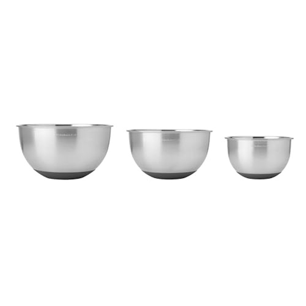 Lifetime Brands KM175OSSSA Mixing Bowls Set of 3 Stainless Steel