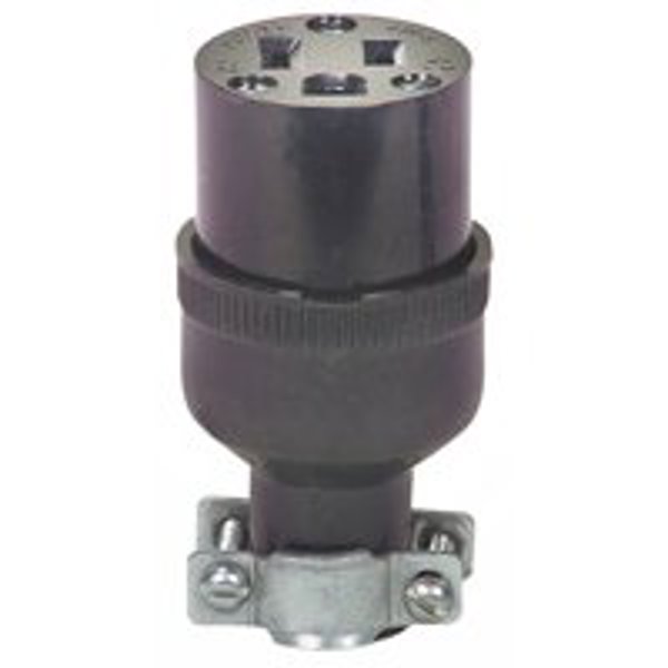 EATON-COOPER WIRING 222-BOX Straight Blade Connector General Duty 125VAC 15AMP 2-Pole 3-Wire Rubber Black