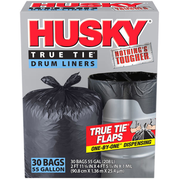Poly-America Inc HK55WC030B Trash Bag 55 Gal Capacity Black Plastic Drum Liner