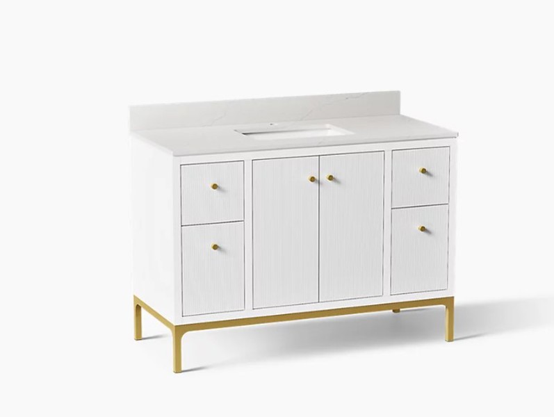 Kohler 32834-0 Vanity Set 49 In X 23-5 In Cabinet with Sink and Quartz Top Calpa