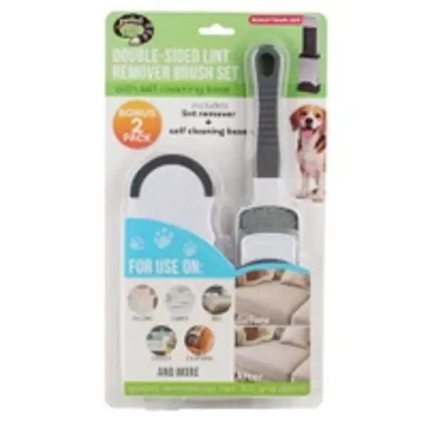 Kole Imports CB546 Lint Remover Brush Set with Self Cleaning Double Sided