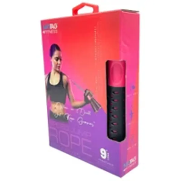 Kole Imports AQ483 Adjustable Length Jump Rope 9 Ft Speed Pink/Black