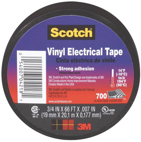 3M 4218-BA-40 Black Electrical Tape 3/4 In X 66 Ft